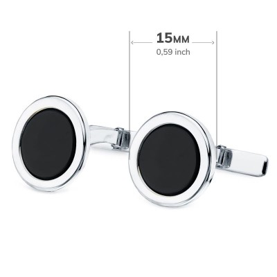 beaux boutons de manchette noir et blanc