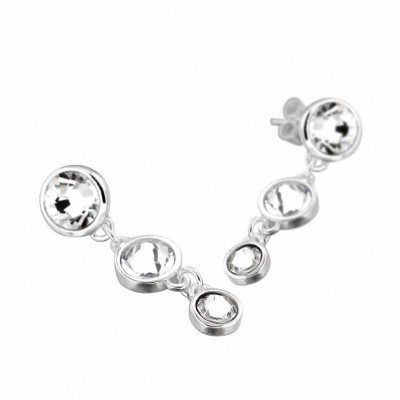 boucles d'oreilles créateur femme, pendants argent & cristal de Swarovski - Chute - Lyn&Or Bijoux