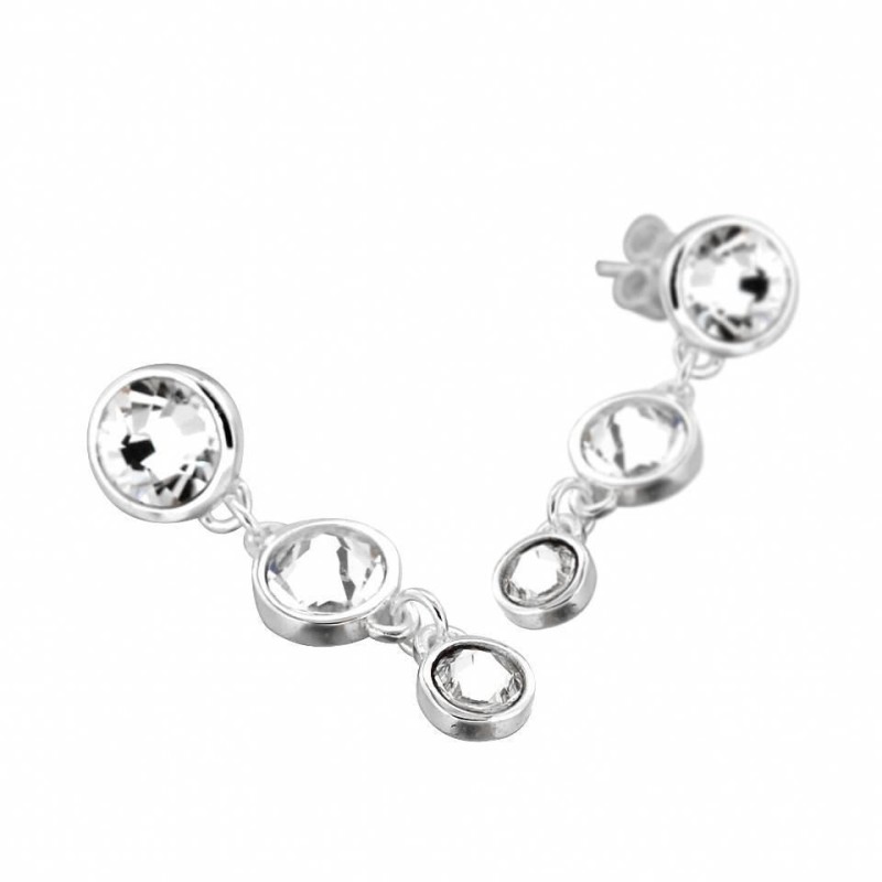 Boucles d'oreille créateur femme, pendants argent & cristal de Swarovski - Chute - Lyn&Or Bijoux