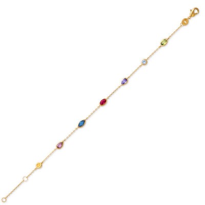 Bracelet Swarovski en plaqué or pour femme - Swing multicolore - Lyn&Or Bijoux