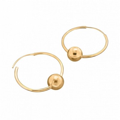 Créoles avec perles finition dorée Zoé Bijoux pour femme - Lolita 30 mm - Lyn&Or Bijoux