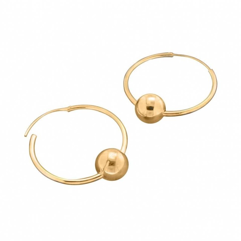 Créoles avec perles finition dorée Zoé Bijoux pour femme - Lolita 30 mm - Lyn&Or Bijoux