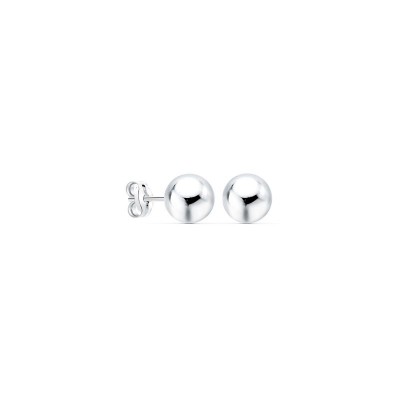 Boucles d'oreilles or blanc 4 mm - Perles rondes