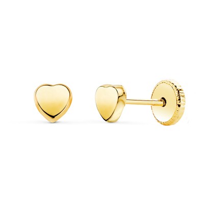 boucles d'oreilles coeur en or massif pour enfant baptême