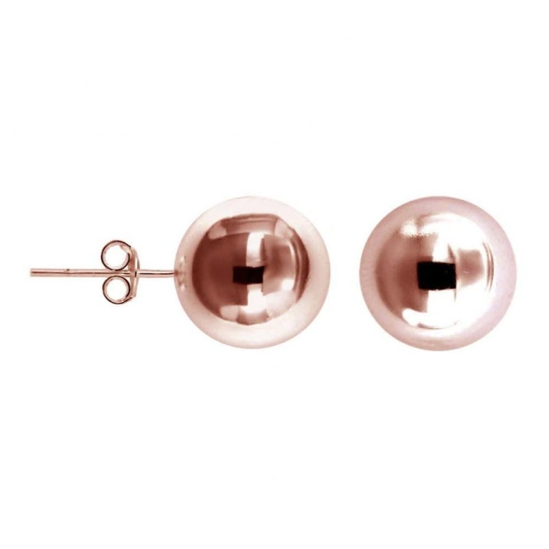 boucles d'oreilles finition dorée rose LZ pour femme - Fame 12 mm - Lyn&Or Bijoux