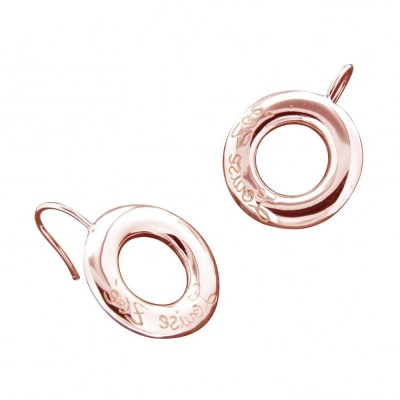 Boucles d'oreille finition dorée rose pour femme - Cercle Griffé - Lyn&Or Bijoux