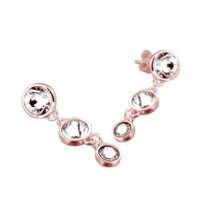 boucles d'oreilles Swarovski pour femme - Chute Rose - Lyn&Or Bijoux