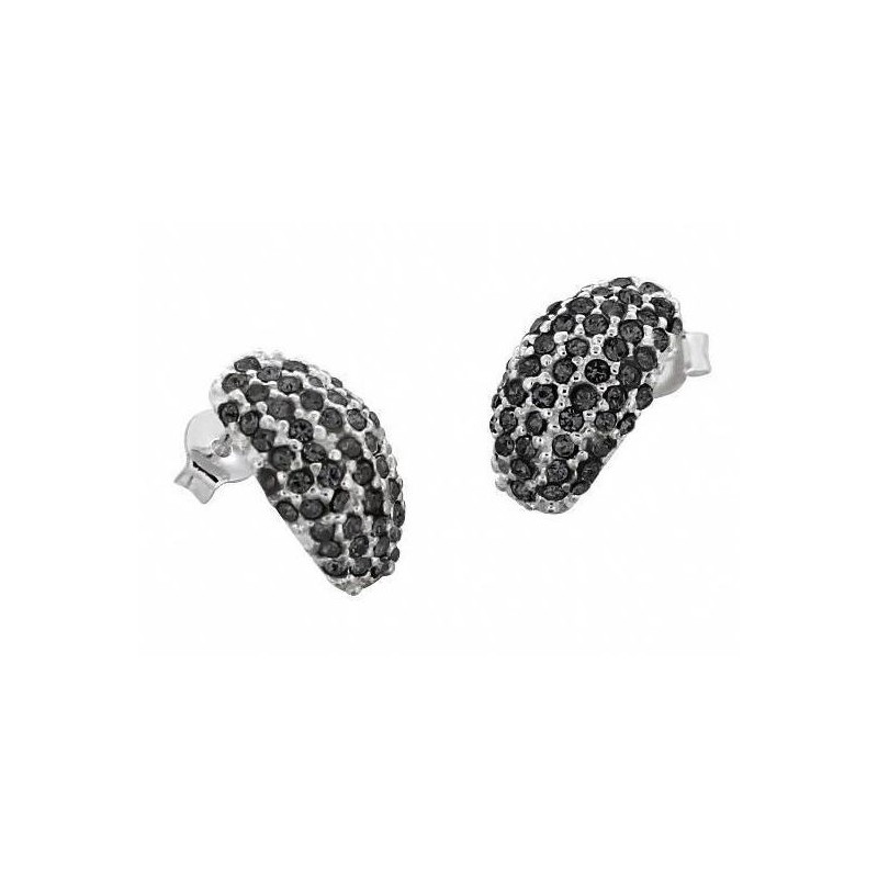Boucles d'oreilles pour femme, Demi-lune Eclats de cristal noir Boucles d'oreilles pour femme, Demi-lune Eclats de cristal noir