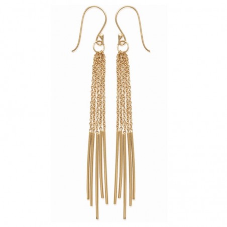Boucles d'oreilles longues chaînes, plaqué or - Eskiss