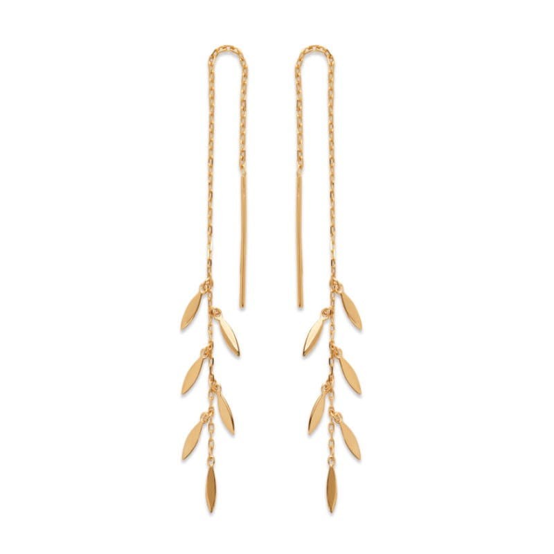 Boucles d'oreilles chaînette, en plaqué or 18 carats - Natura