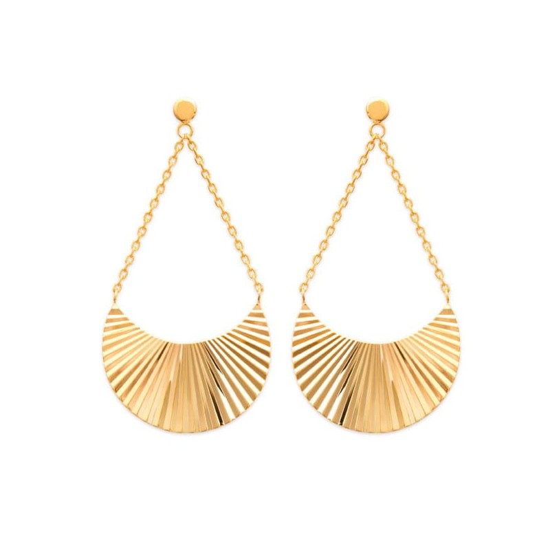Boucles d'oreilles pendantes en plaqué or 18 carats - Emotion