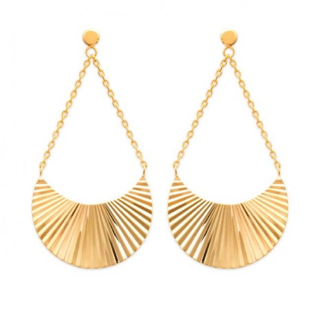 Boucles d'oreilles pendantes en plaqué or 18 carats - Emotion