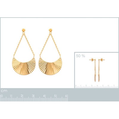 boucles d'oreilles soleil lune en plaqué or