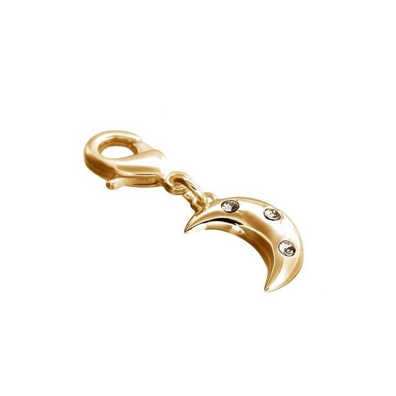 Charm femme en plaqué or, cristal de Swarovski, White moon Charm femme en plaqué or, cristal de Swarovski, White moon