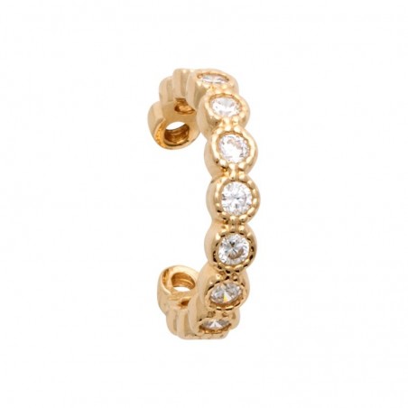 Bague d'oreille femme chic et glamour, plaqué or et zircon - Mira