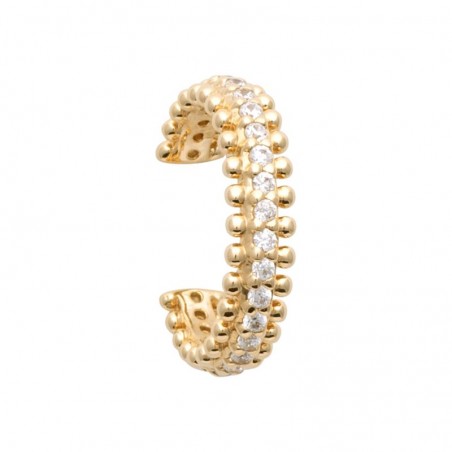 Bague d'oreille à pincer, plaqué or et zircon pour femme - Zaira
