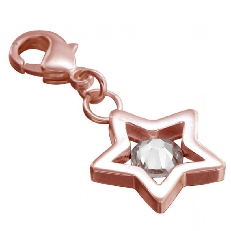 Charm ou breloque Etoile en plaqué or rose, cristal de Swarovski Charm ou breloque Etoile en plaqué or rose, cristal de Swarovski