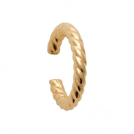 Bague d'oreille à pincer, anneau torsadé en plaqué or - Asna