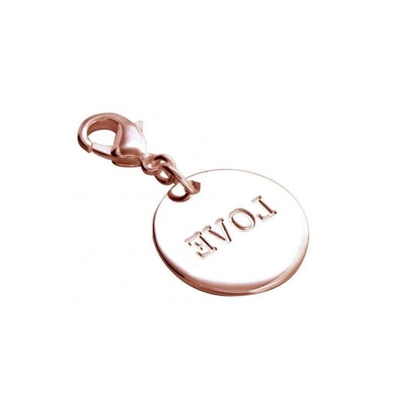 Charm tendance pour femme LZ en plaqué or rose, Médaille Love Charm tendance pour femme LZ en plaqué or rose, Médaille Love