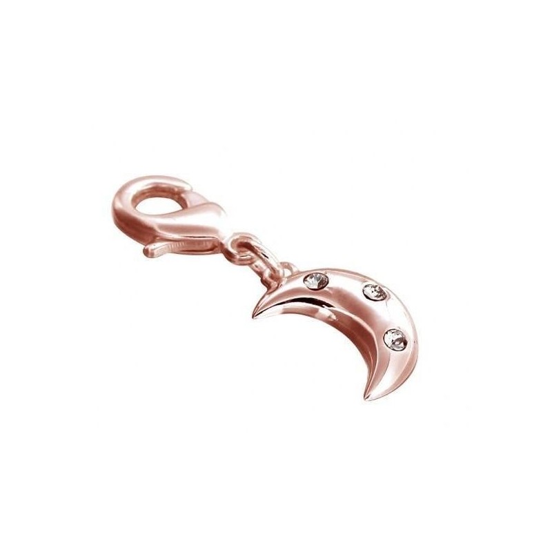 Charm femme en plaqué or rose, cristal de Swarovski, White moon Charm femme en plaqué or rose, cristal de Swarovski, White moon