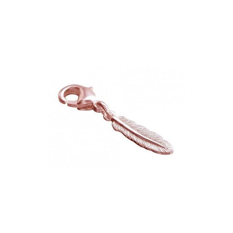 Charm tendance pour femme LZ en plaqué or rose, Plume Charm tendance pour femme LZ en plaqué or rose, Plume