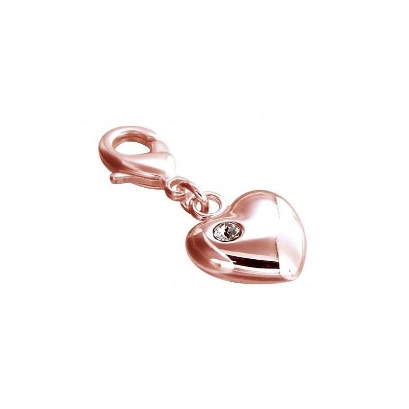Charm plaqué or rose, résine noire, Swarovski, Cur noir Charm plaqué or rose, résine noire, Swarovski, Cur noir