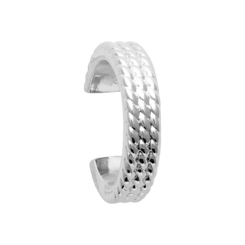 Bague d'oreille sans trou, motif texturé, en argent 925 - Adélaïde