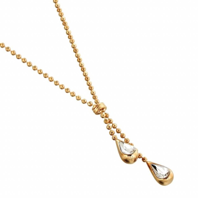 collier femme en plaqué or et cristal de Swarovski, Gouttelettes collier femme en plaqué or et cristal de Swarovski, Gouttelettes
