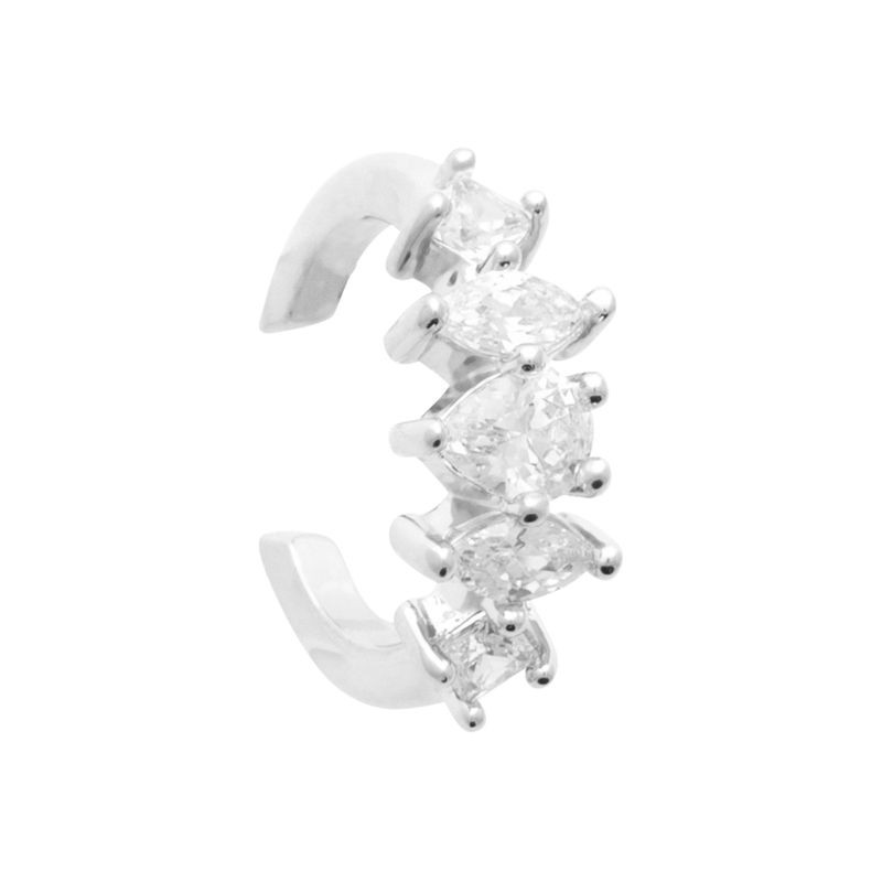 Bague d'oreille, faux piercing en argent 925 et zircon - Allana