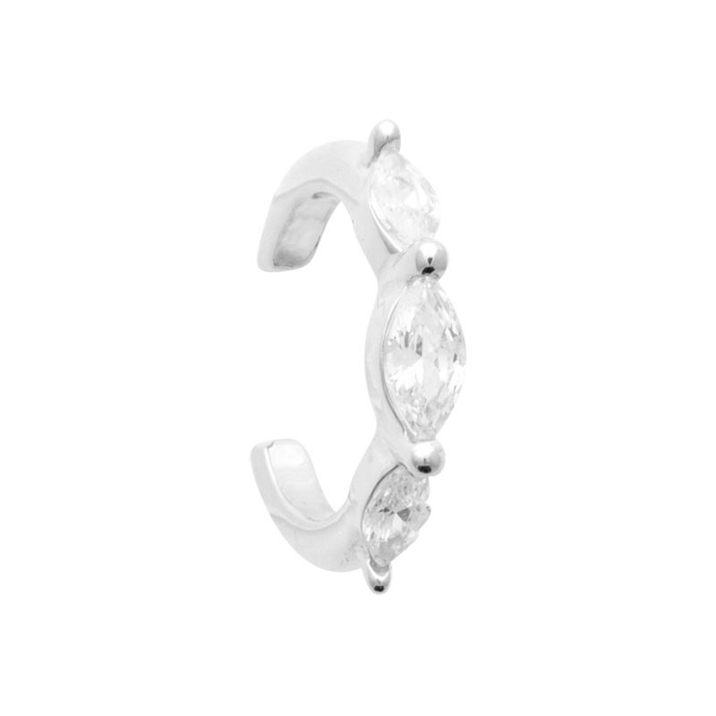 Bague d'oreille brillante en argent 925 et zircon - Allissa
