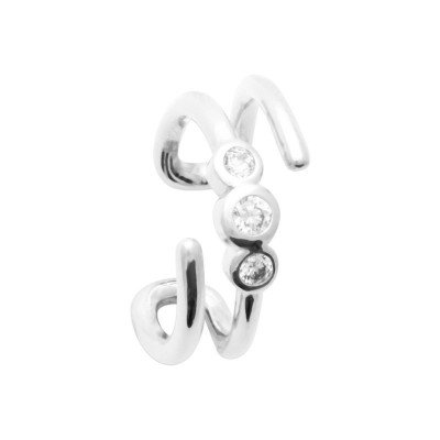 Bague d'oreille originale en argent 925 et zircon - Ethel