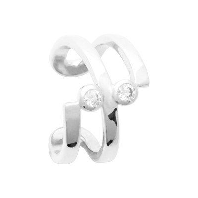 Bague d'oreille large en argent 925 et zircon - Aster