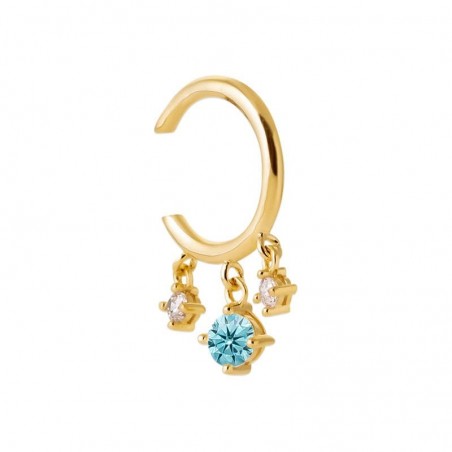 bague d'oreille et pierre bleue