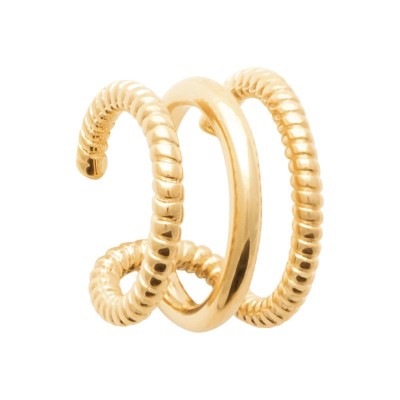 Bague d'oreille 3 anneaux en plaqué or 18 carats - Ecume
