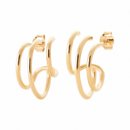 Boucles d'oreilles 3 anneaux en plaqué or 18 carats - Sillage