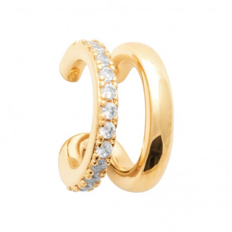 Bague d'oreille pour femme, plaqué or et zircon brillant - Inspiration
