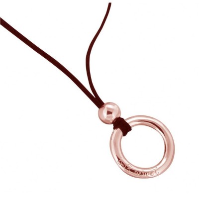 Collier doré rose et suédine noire Zoé Bijoux pour femme - Cercle - Lyn&Or Bijoux