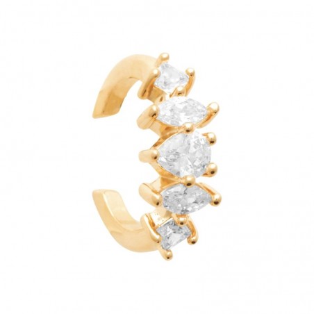 Bague d'oreille plaqué or et pierres de zircon brillantes - Allana