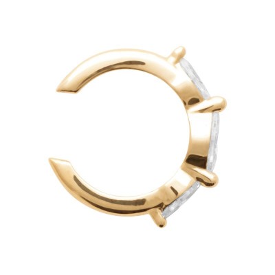 bague cartilage femme en plaqué or et cristal