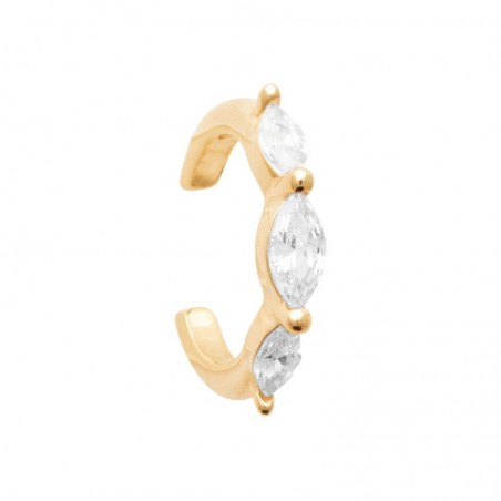 Bague d'oreille brillante en plaqué or et zirconium - Allissa