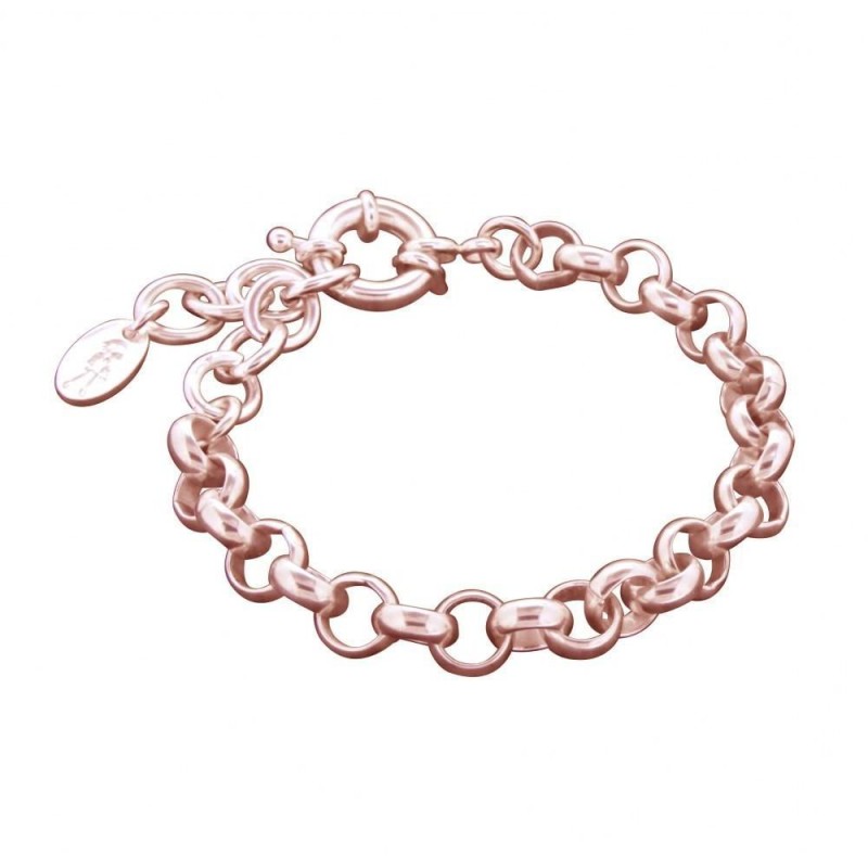 Bracelet gourmette pour femme en plaqué or rose, Jaseron Bracelet gourmette pour femme en plaqué or rose, Jaseron
