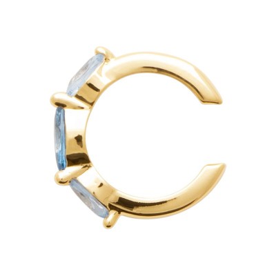 bijou d'oreille bleu et doré