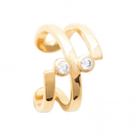 Bijou d'oreille, piercing sans trou, plaqué or et zircon microserti - Aster