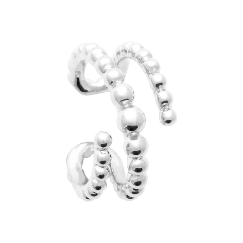 Bague d'oreille en argent 925, 3 anneaux de perles - Audace
