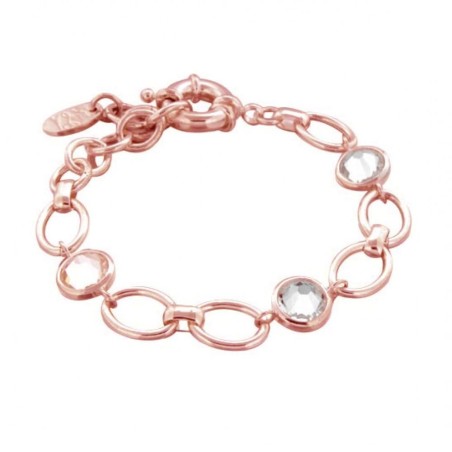 Bracelet finition dorée rose et Swarovski pour femme - Banji - Lyn&Or Bijoux