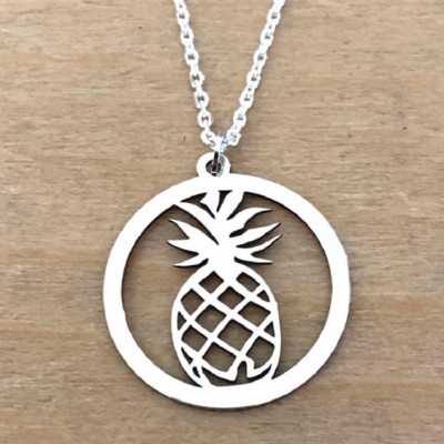 Collier estival Ananas en Argent Rhodié - Créateur CabaneTchanquée