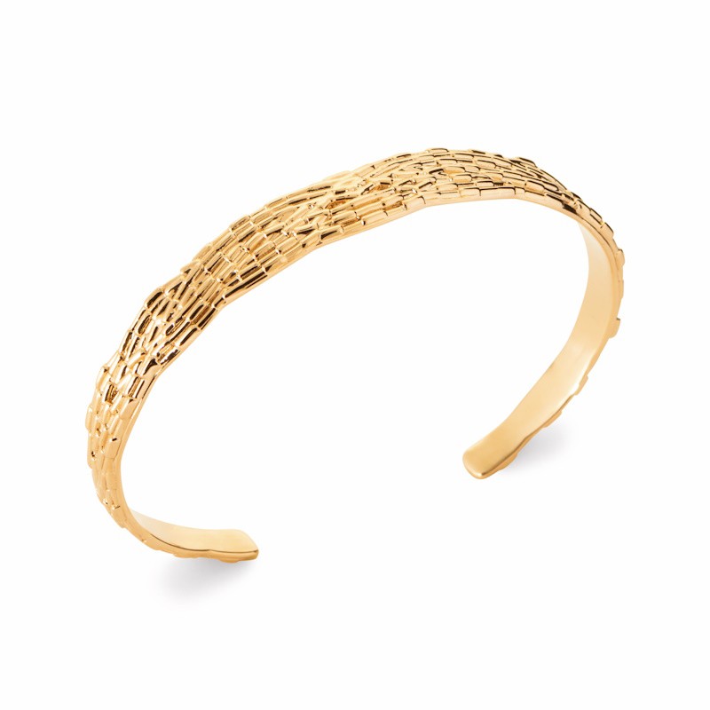 Bracelet Jonc ouvert en plaqué or 18 carats pour femme - Solia