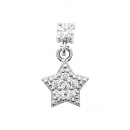 Piercing Freya en argent avec étoile pendante en zircon