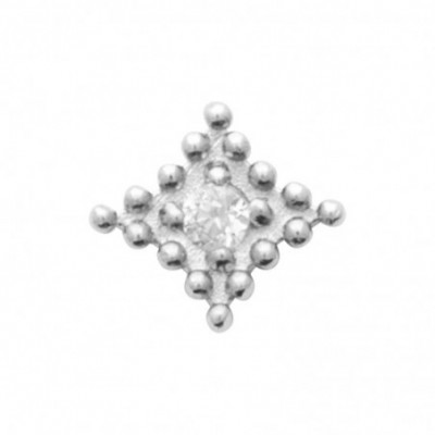 Piercing Artemisia losange en argent avec zircon central