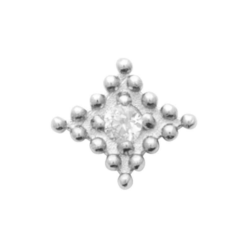 Piercing Artemisia losange en argent avec zircon central